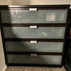 Ikea Frosted Glass 4 Drawer Dresser 
