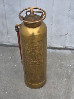 Vintage Brass & Copper Foamite Fire Extinguisher Utica NY U.S.A.