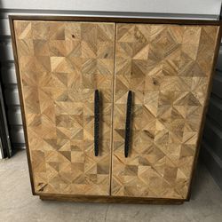 Herringbone Wood Cabinet 
