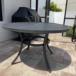 48” Round Slate Patio Dining Table