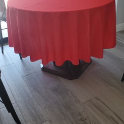 10 Red Table Cloths 90 Inch Round Like New!