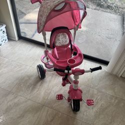 HONEY JOY Tricycle, 6 in 1 Baby Stroller Trike w/Adjustable Push Handle & Canopy, Storage Basket