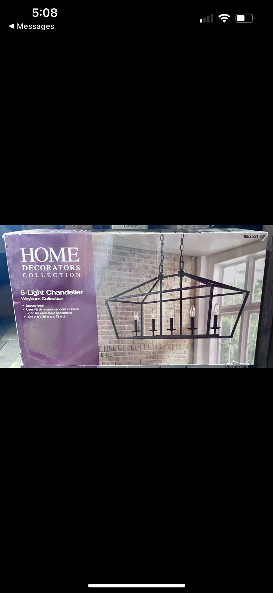 Home Decorators Weyburn 36 in 5-Light Bronze Farmhouse Kitchen Island Chandelier