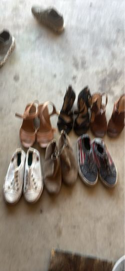 Six pairs of women’s shoes size 7 1/2