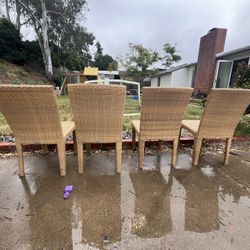 DEDON woven outdoor dining chair / side chair (set of 4)