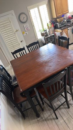 Wooden Dining Table With 8 Chairs
