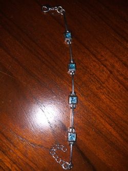 Silver aqua marina 925 bracelet