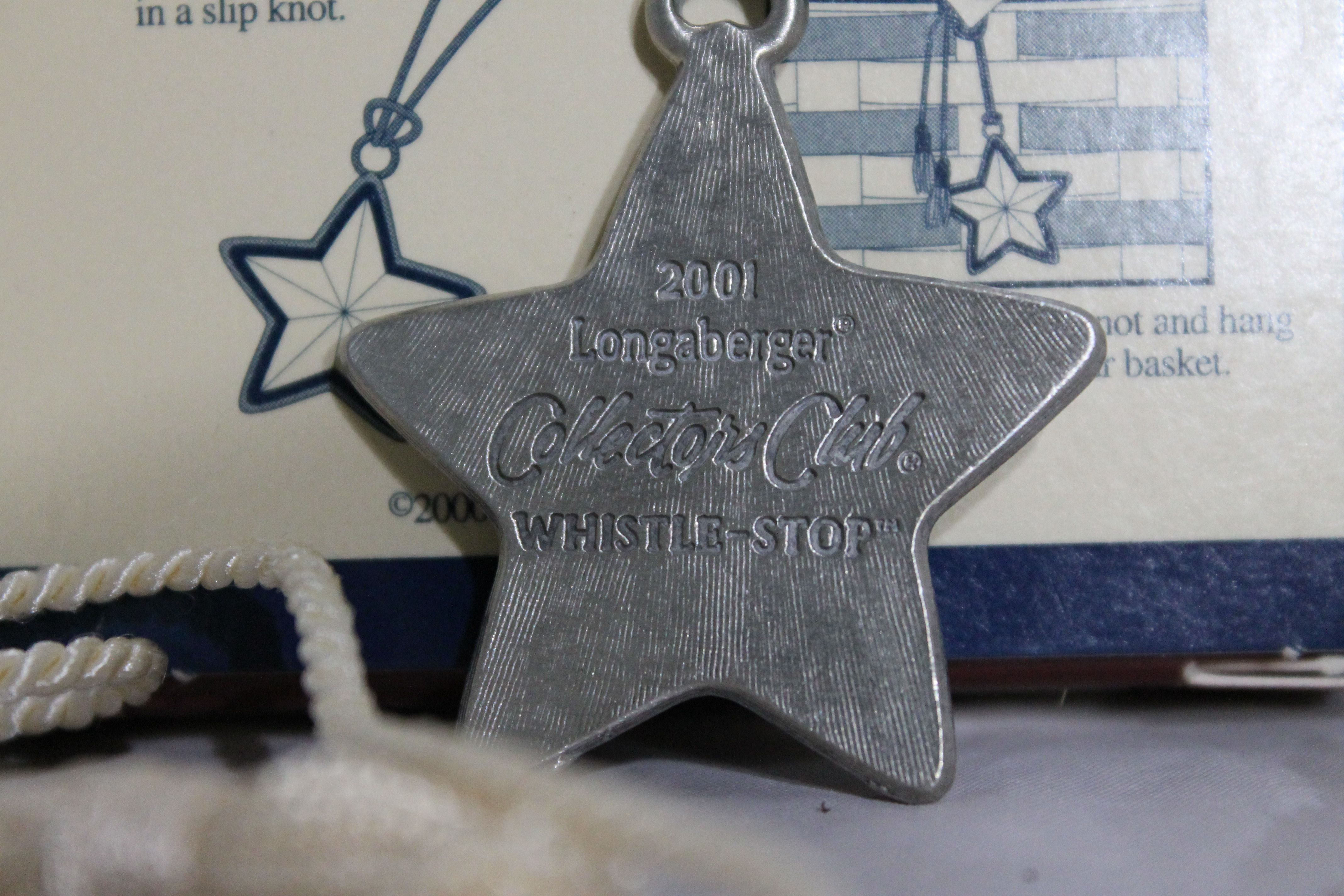 Longaberger 2001 Whistle-Stop Tie On Charm