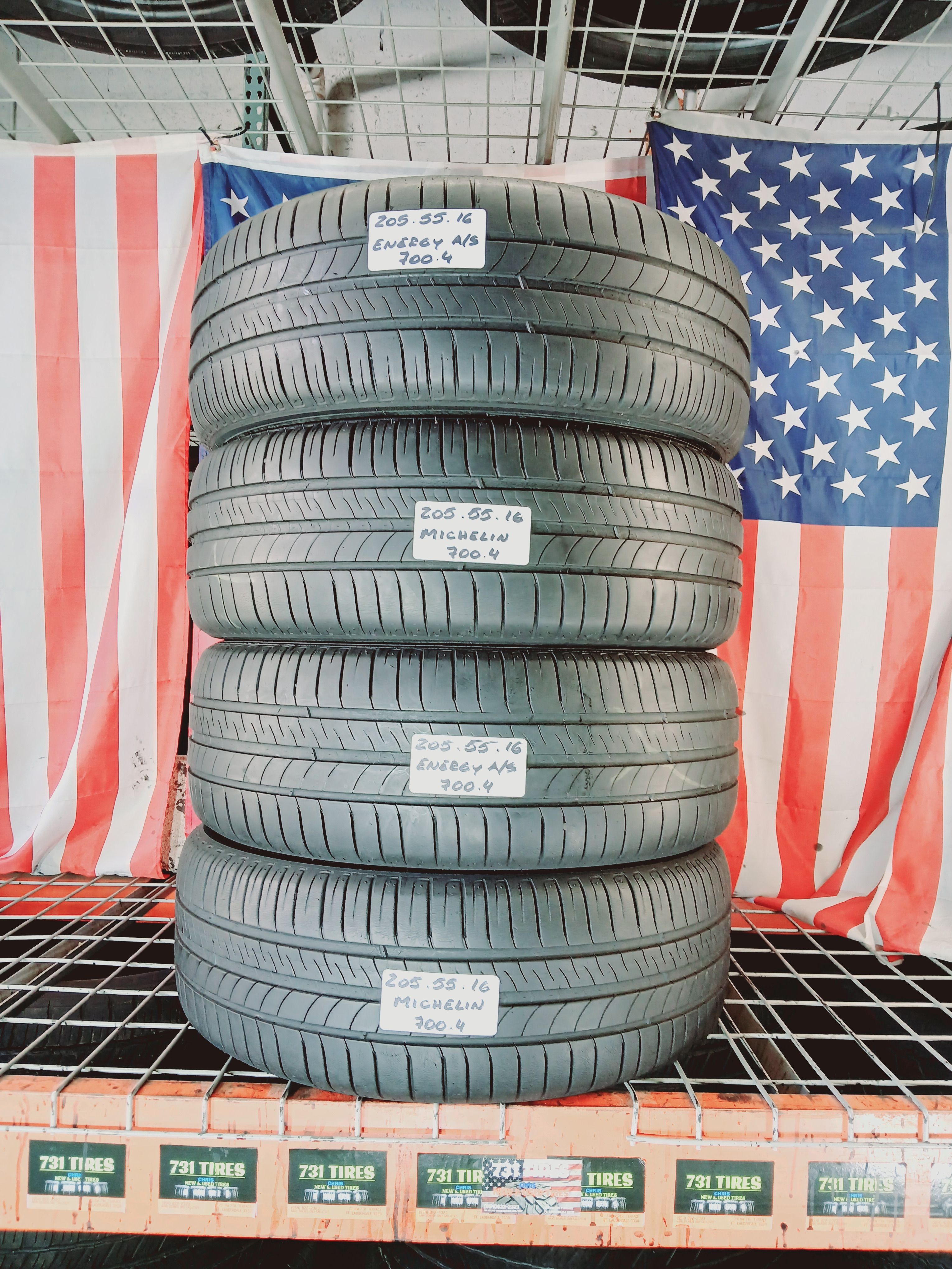 205/55R16 91H MICHELIN  ENERGY SAVER A/S Standard Touring All-Season P205/55R16 USED TIRES SET 205 55 16