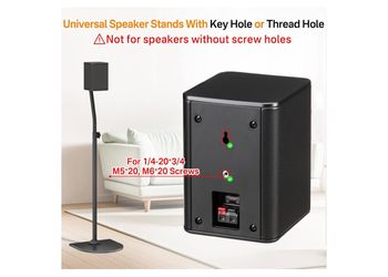 Universal Surround Sound Speaker Stands Pair Height Adjustable Extend 33" to 42" for Samsung, Vizio, Bose, LG, Roku Small Rear Speakers and Most Satel