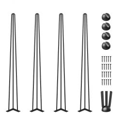 545^Hairpin Table Legs 40\" Black Set of 4 Desk Legs 880lbs Load Capacity (Each 220lbs) Hairpin Desk Legs 3 Rods for Bench Desk Dining End Table Chair