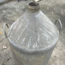 Antique 29” Galvanized Metal Can