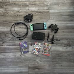 Nintendo switch with 4 games