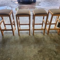 Oak Bar Stools (4)