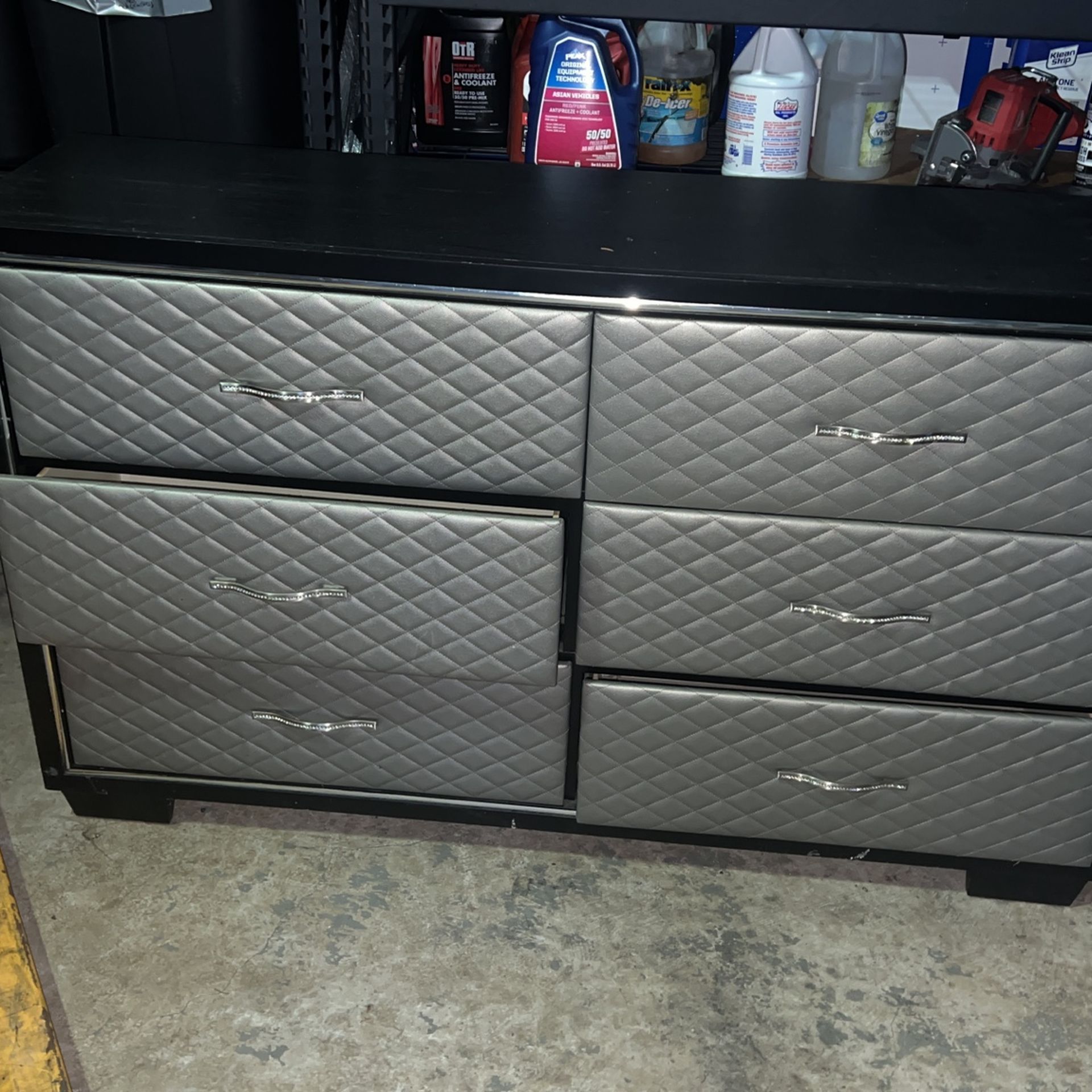 Black And Grey Dresser And Night Stand