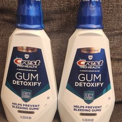 (2) Crest Pro-Health Gum Detoxify Mouthwash, Antigingivitis & Antiplaque, Alcohol Free, Cool Wintergreen - 1L (33.8 fl oz)