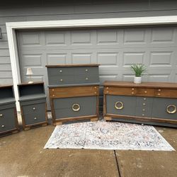 MCM Solid Wood Bedroom Set 