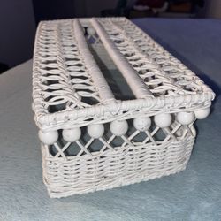 Vintage Wicker Tissue Box Cover