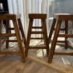 Real wood stools (set of 3)