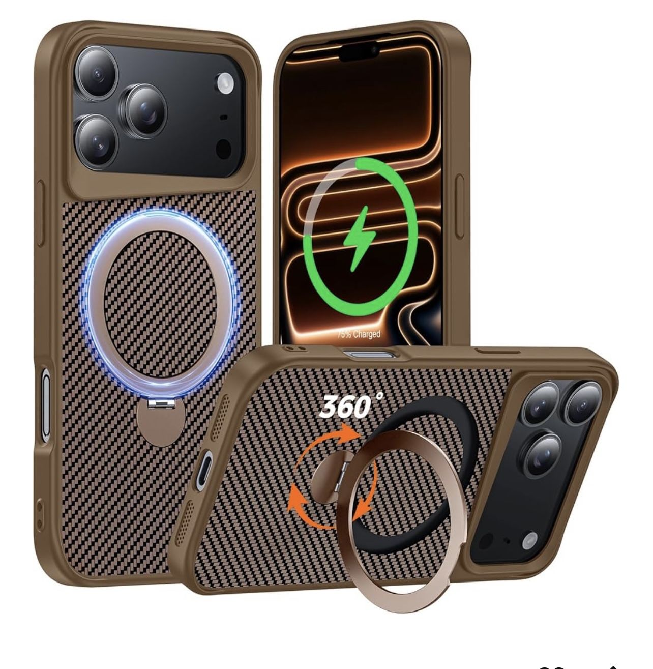 Designed for iPhone 17 Pro Max Case with 360° Magnetic Stand