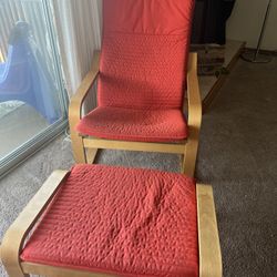IKEA Poang Chair And Ottoman