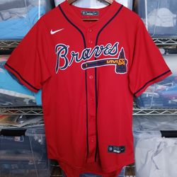 Size Medium Atlanta Braves Men's Nike Red Alternate Team Jersey