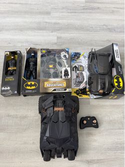 Batman DC Comics Toy Lot - RC Tumbler Batmobile, Crusader Vehicle & 12" Figures