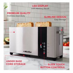 Mueller Stainless Steel 2-Slice Toaster