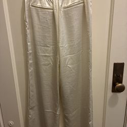 Satin Wide Leg Pants (from Francesca’s) in Ivory 
