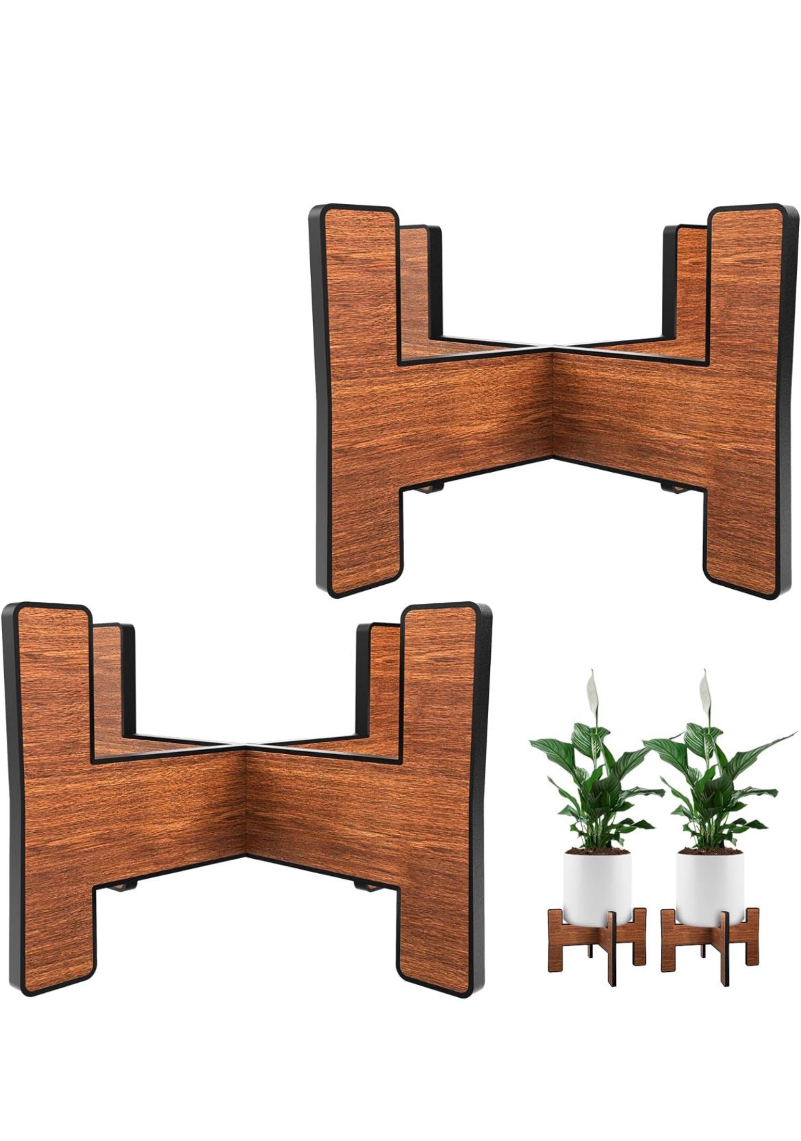 Plant Stand Indoor, 2 Pack 8Inch Single Floor Plant Stand for Indoor Plants, Flower Pot Holder, Indoor Plant Holder