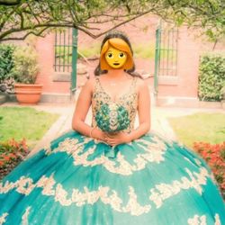 Quinceañera Dress Emerald Green And Crinoline 