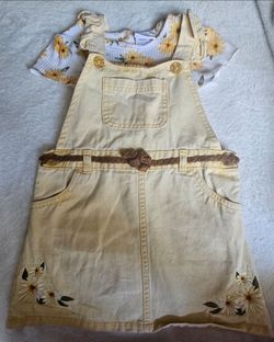 Yellow dress with top and brown belt size 3 kids