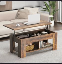LIFT TOP COFFEE TABLE 4-in-1 Multifunctional Rising Expandable Coffee Table with Hidden Storage