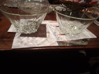 Princess House  Crystal Glass Bowls – Set of 2