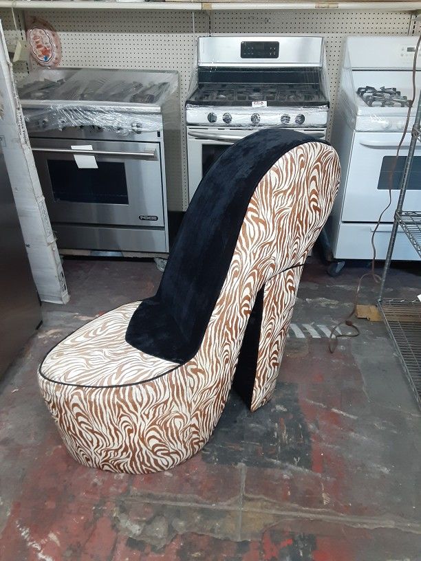High Heel Chair W/ Zebra Print