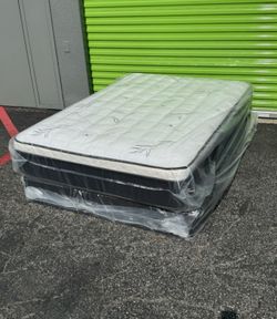 ⚡️FREE DELIVERY⚡️NEW 12” PillowTop Bamboo Mattress and Box Spring - Twin Full Queen King Cal King 🛏️😴