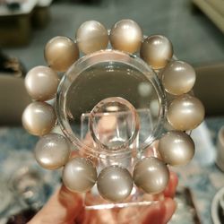 Golden Moonstone bead bracelet, 16.3mm large gemstone high quality selenite