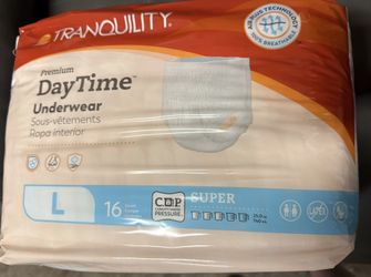 Brand new CASE (4 Packages to each case)of Adult Tranquility Premium Daytime Pull Ups, Size Large.