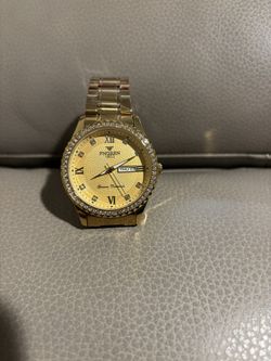 FNGEEN Date/Day Gold Diamond Quartz Watch Brand New No Papers 