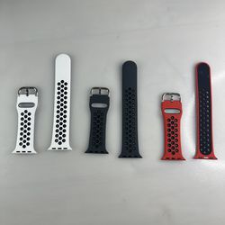 Set of 3 Silicone Watch Band For Apple Watch 7 6 5 4 3 For Watch Series 38/42mm