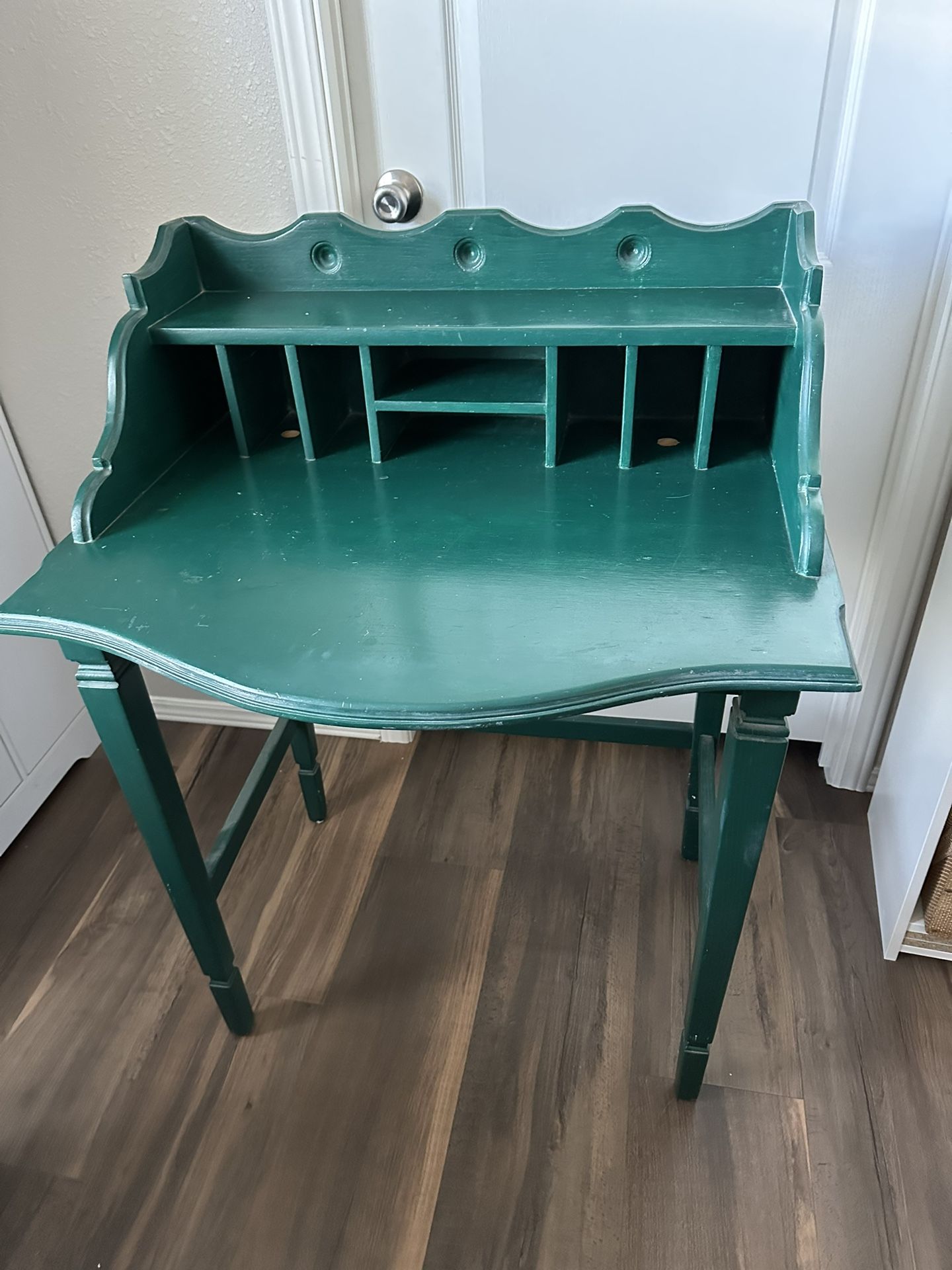 Small Green Wood Secretary Desk