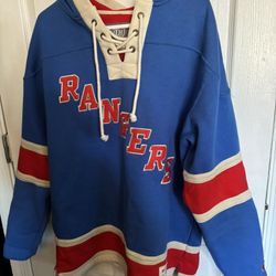 New York Rangers Old Time Hockey Adult Size Medium Hooded Sweatshirt With Strings