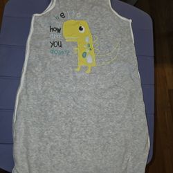 HONGLIN Baby Sleep Sack - Gray with Yellow Embroidered Dinosaur - Size 18-36M