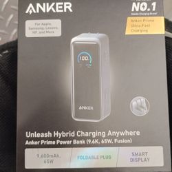 ANKER PRIME POWER BANK (9.6K, 65W, FUSION)(FOLDABLE PLUG) (SMART DISPLAY)