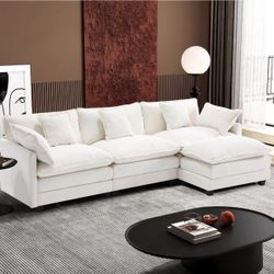 4 seat chenille Sofa 111”