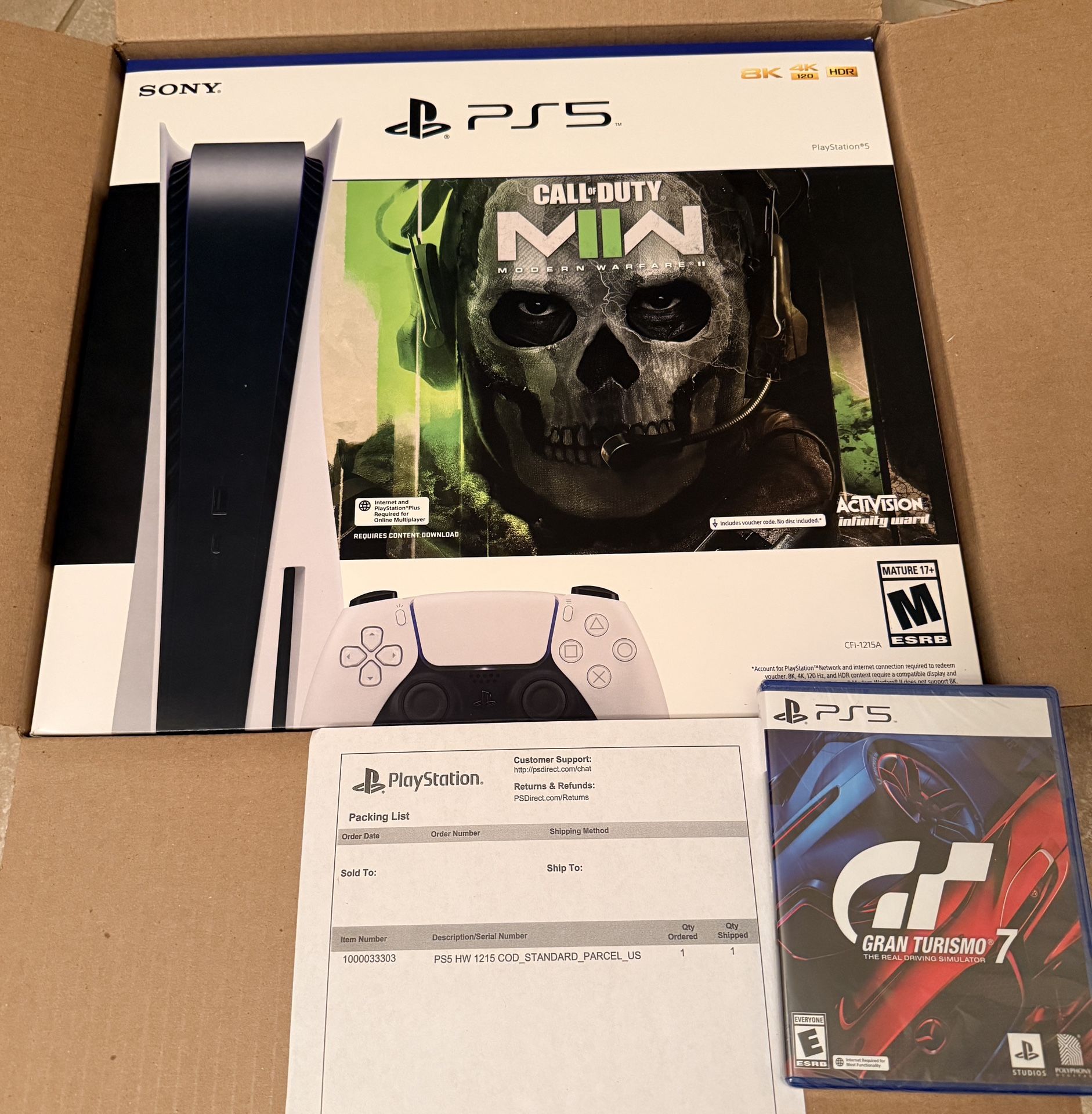 Sony PlayStation 5 PS5 Blu-ray Edition Call of Duty Modern Warfare II Console Bundle