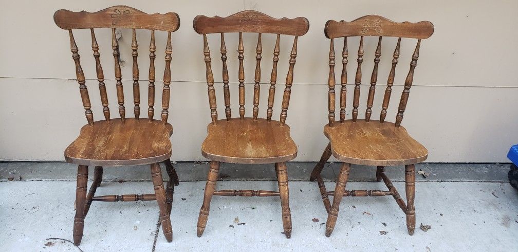 3 Solid Wood Chairs
