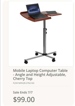 New in the box rolling adjestable cherry table