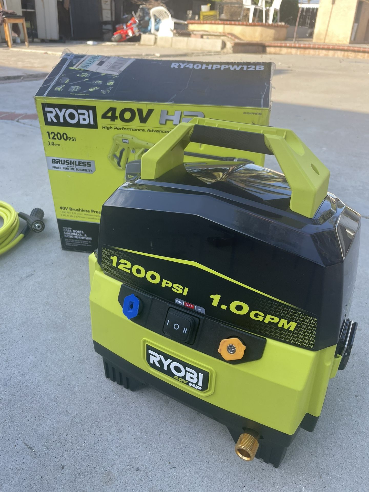 RYOBI 40V 1200 PSI 1.0 GPM Cordless Electric Cold Water Pressure Washer (Tool Only)