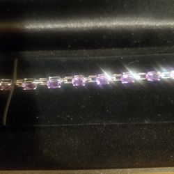 New Beautiful Silver Bracelet With Purple Stones 💜 Comes With Original Box 📦 